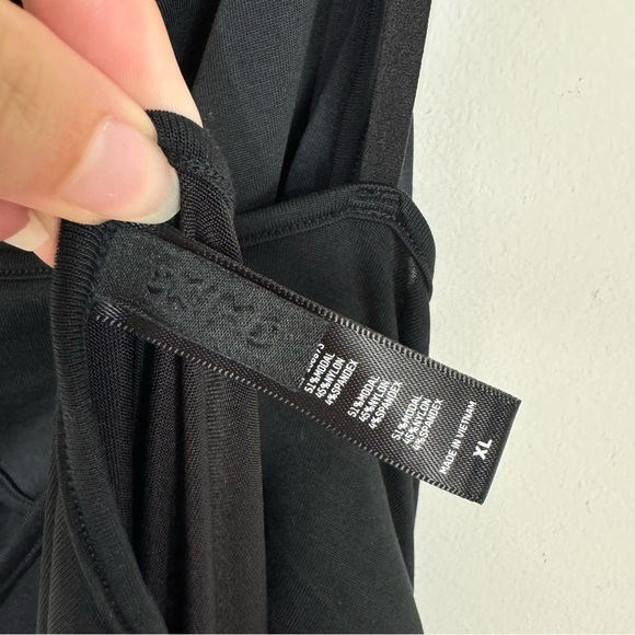 Skims Black Open Back Detail Maxi Slip Dress Lounge Bodycon - Picture 6 of 6